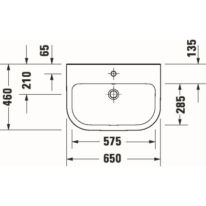 Duravit 23986500002 - Pakabinamas praustuvas D-CODE 65x46 cm keramika/blizgi balta