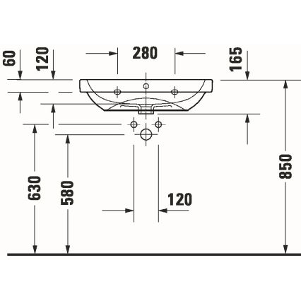Duravit 23986500002 - Pakabinamas praustuvas D-CODE 65x46 cm keramika/blizgi balta