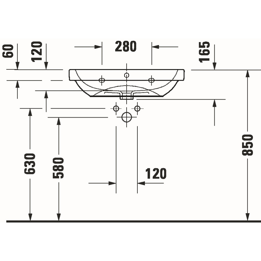 Duravit 23986500002 - Pakabinamas praustuvas D-CODE 65x46 cm keramika/blizgi balta
