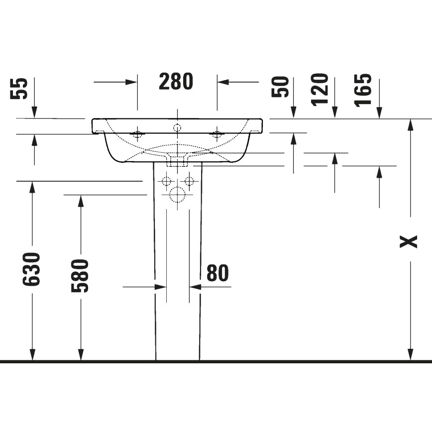 Duravit 23996000002 - Pakabinamas praustuvas D-CODE 60x48 cm keramika/blizgi balta
