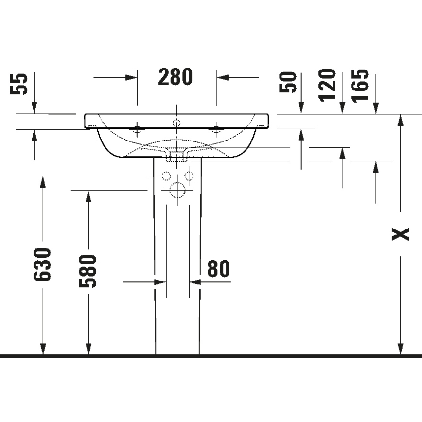 Duravit 23996500002 - Pakabinamas praustuvas D-CODE 65x48 cm keramika/blizgi balta