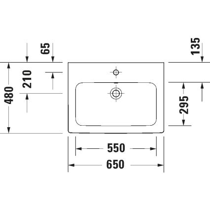 Duravit 23996500002 - Pakabinamas praustuvas D-CODE 65x48 cm keramika/blizgi balta