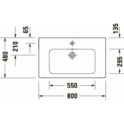 Duravit 23998000002 - Pakabinamas praustuvas D-CODE 80x48 cm keramika/blizgi balta
