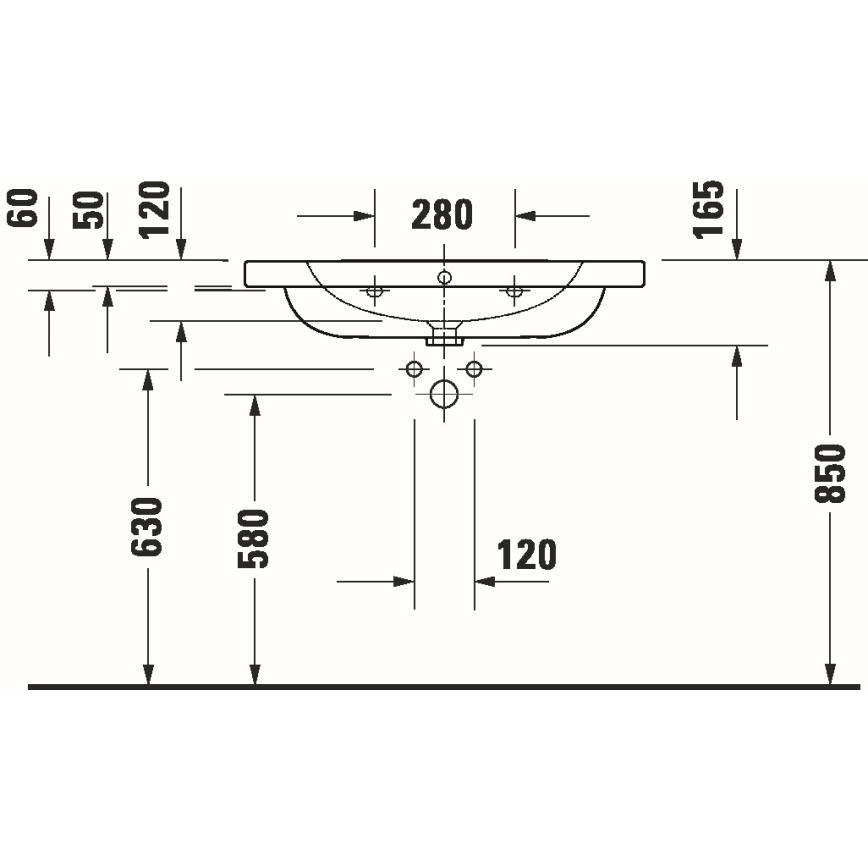 Duravit 23998000002 - Pakabinamas praustuvas D-CODE 80x48 cm keramika/blizgi balta