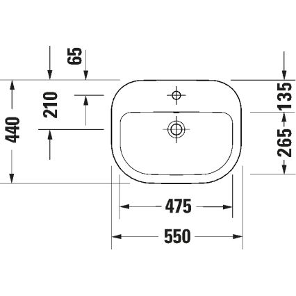 Duravit 24025500002 - Pakabinamas praustuvas D-CODE 55x44 cm keramika/blizgi balta