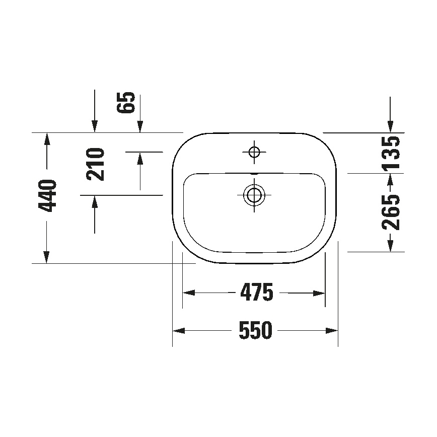 Duravit 24025500002 - Pakabinamas praustuvas D-CODE 55x44 cm keramika/blizgi balta