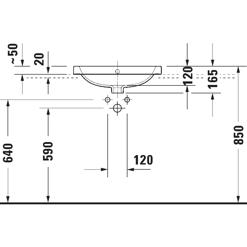 Duravit 24025500002 - Pakabinamas praustuvas D-CODE 55x44 cm keramika/blizgi balta