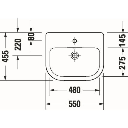 Duravit 24035500002 - Įleidžiamas praustuvas D-CODE 55x45,5 cm keramika/blizgi balta