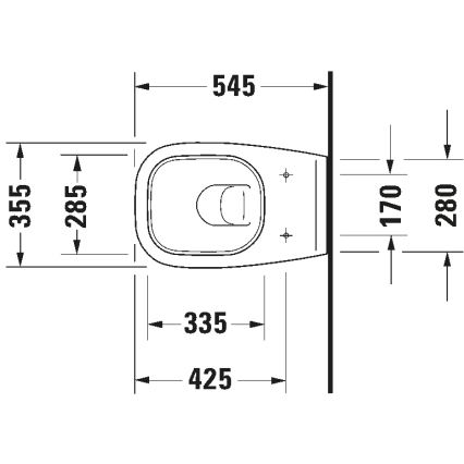 Duravit 25350900002 - Pakabinamas unitazas D-CODE keramika/blizgi balta