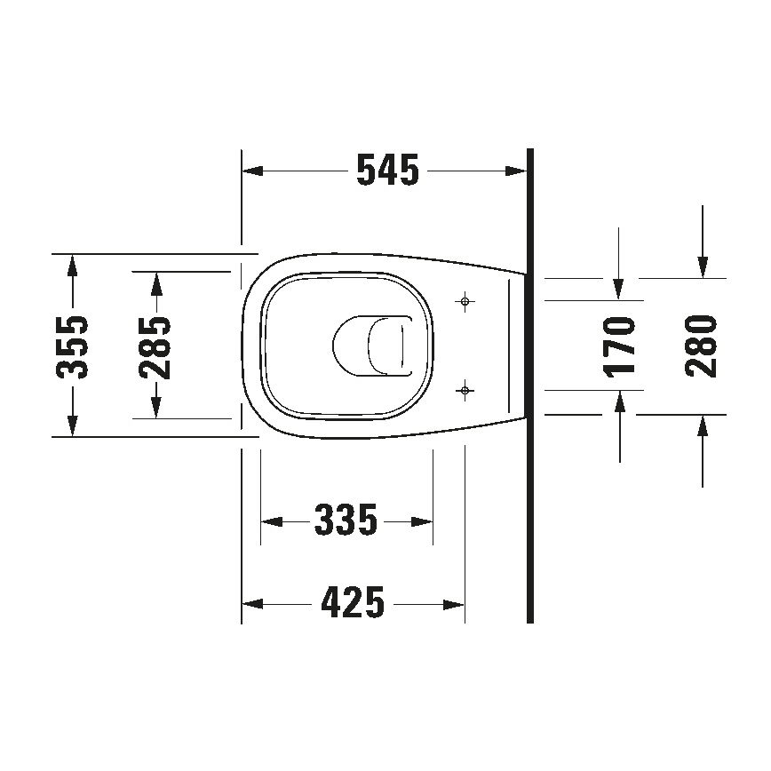 Duravit 25350900002 - Pakabinamas unitazas D-CODE keramika/blizgi balta