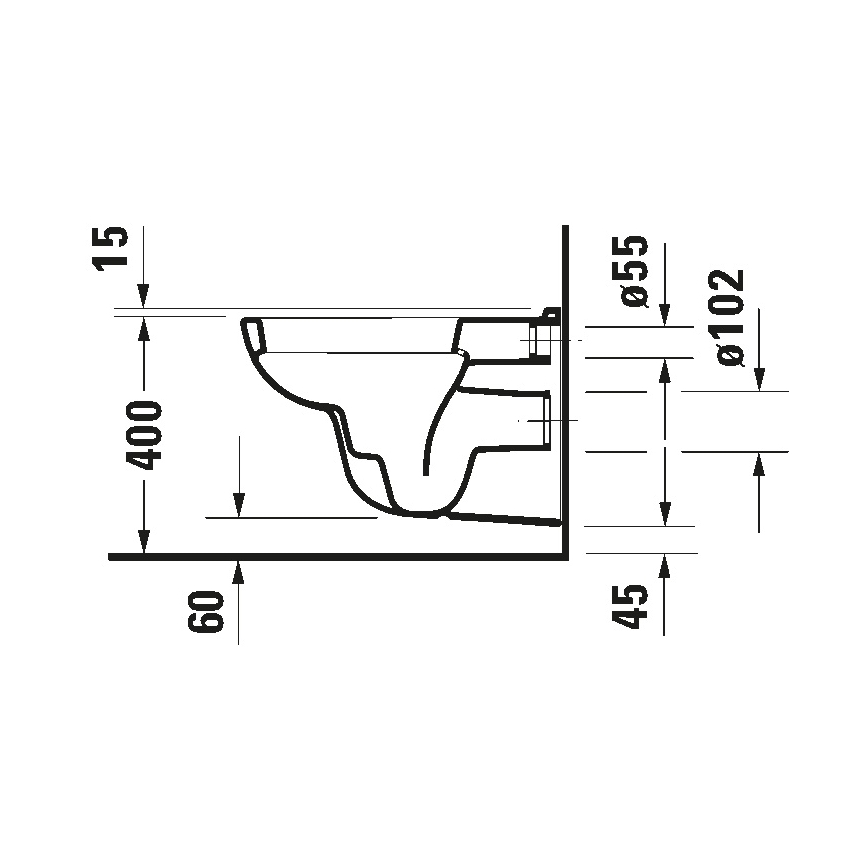 Duravit 25350900002 - Pakabinamas unitazas D-CODE keramika/blizgi balta
