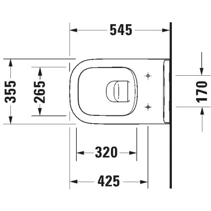 Duravit 25700920002 - Pakabinamas be briaunos klozetas D-CODE keramika/blizgi balta