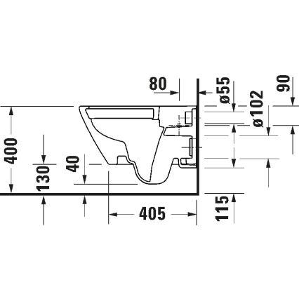 Duravit 29030900212 - Pakabinamas WC be bortelio D-CODE keramika/blizgi balta