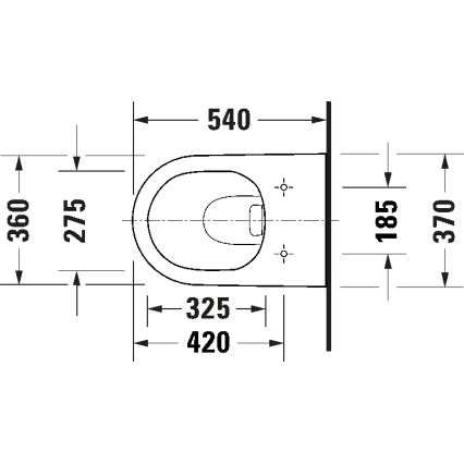 Duravit 29030900212 - Pakabinamas WC be bortelio D-CODE keramika/blizgi balta