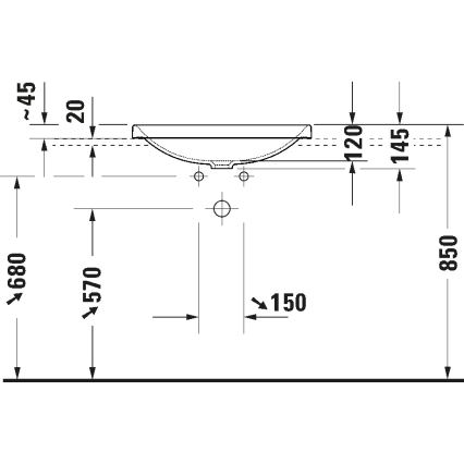 Duravit 358600079 - Įleidžiamas praustuvas D-NEO 60x44 cm keramika/blizgi balta