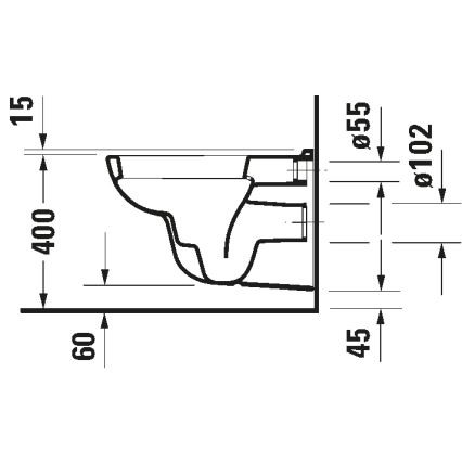 Duravit 45351900A1 - Pakabinamas WC su dangčiu D-CODE iš keramikos/blizgi balta