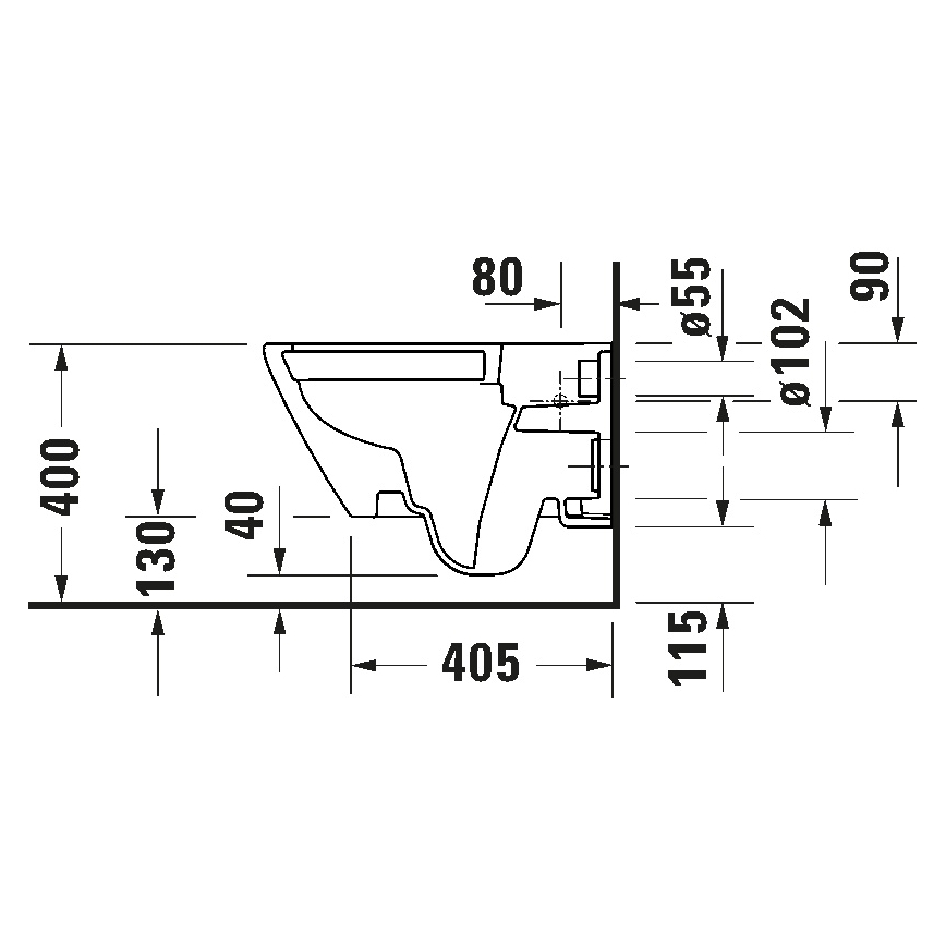 Duravit 49030900B2 - pakabinamas unitazas su sėdyne D-CODE keramika/blizgi balta