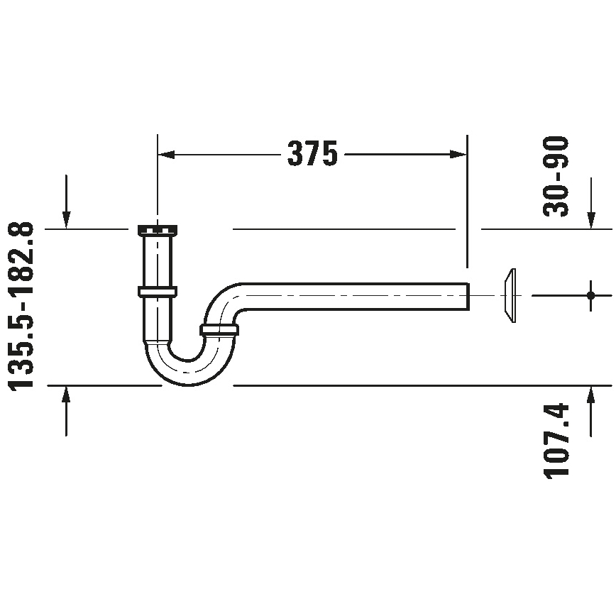 Duravit 50260000 - Praustuvo sifonas UNIVERSAL blizgus chromas