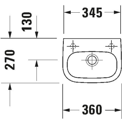Duravit 7053600082 - Pakabinamas praustuvas D-CODE 36x27 cm keramika/blizgi balta