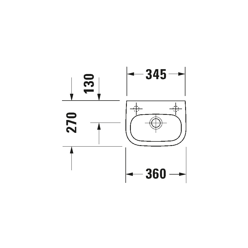 Duravit 7053600082 - Pakabinamas praustuvas D-CODE 36x27 cm keramika/blizgi balta
