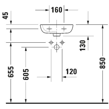 Duravit 7053600082 - Pakabinamas praustuvas D-CODE 36x27 cm keramika/blizgi balta
