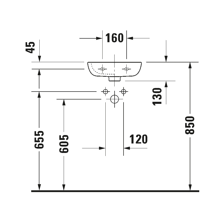 Duravit 7053600082 - Pakabinamas praustuvas D-CODE 36x27 cm keramika/blizgi balta