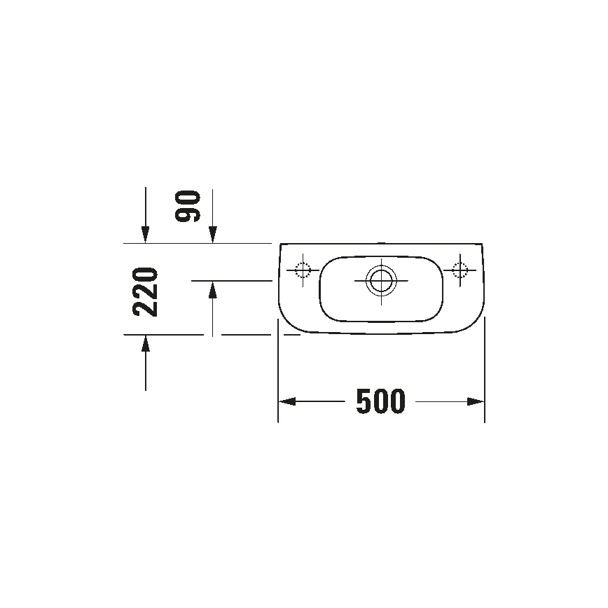 Duravit 7065000092 - Pakabinamas praustuvas D-CODE 50x22 cm keramika/blizgi balta