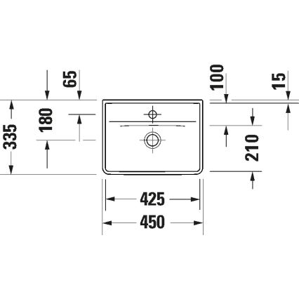 Duravit 738450041 - Pakabinamas praustuvas D-NEO 45x33,5 cm keramika/blizgi balta