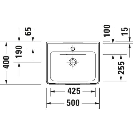 Duravit 742500000 - Pakabinamas praustuvas D-NEO 50x40 cm keramika/blizgi balta