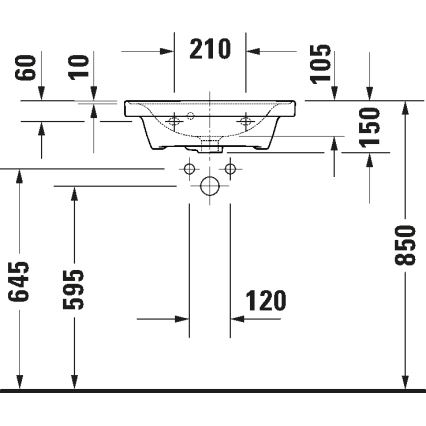 Duravit 742500000 - Pakabinamas praustuvas D-NEO 50x40 cm keramika/blizgi balta