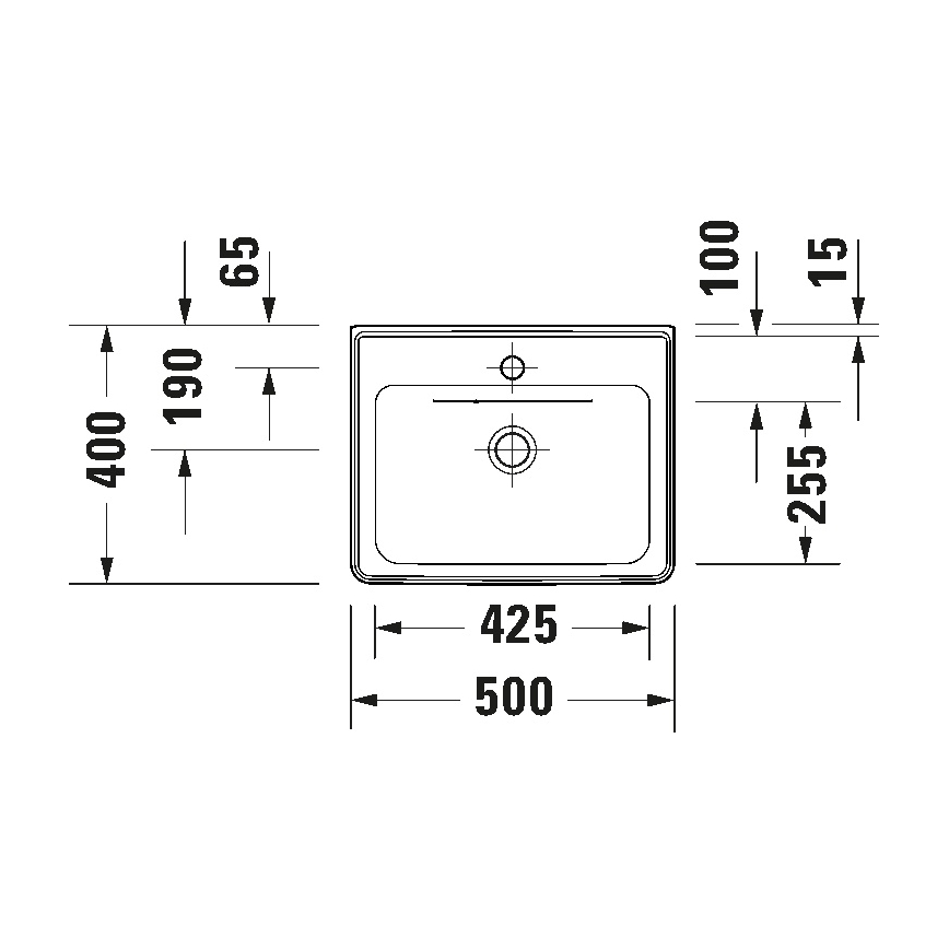 Duravit 742500060 - Pakabinamas praustuvas D-NEO 50x40 cm keramika/blizgi balta