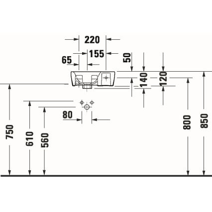 Duravit 7453600412 - Pakabinamas praustuvas D-NEO 36x22 cm keramika/blizgi balta