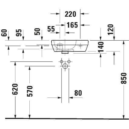 Duravit 7494000412 - Pakabinamas praustuvas D-CODE 40x22 cm keramika/blizgi balta