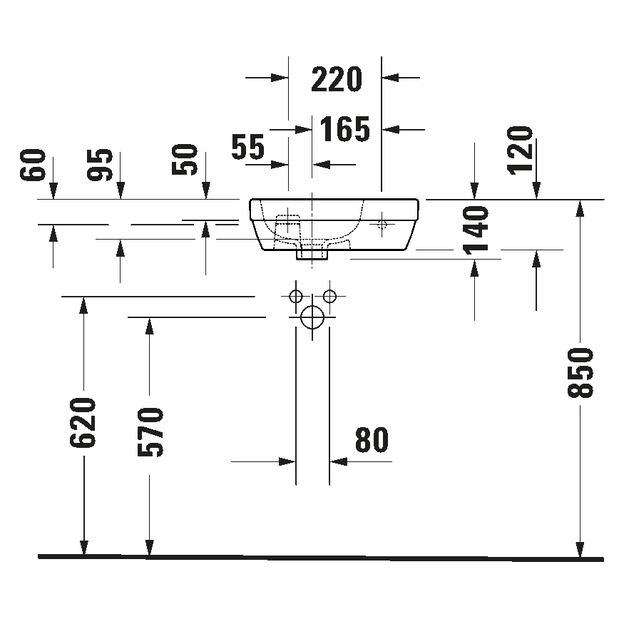 Duravit 7494000412 - Pakabinamas praustuvas D-CODE 40x22 cm keramika/blizgi balta