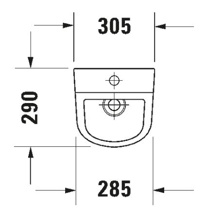 Duravit 828300000 - Pisuaras be briaunos D-CODE, viršutinis įvadas, galinis nuotėkis, keramika/blizgi balta