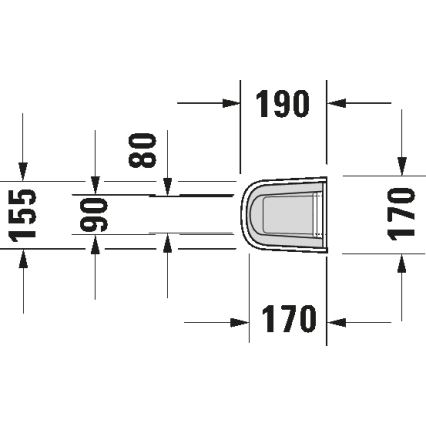 Duravit 8632700002 - Sifono dangtis D-CODE 70,5x19 cm keramika/blizgi balta