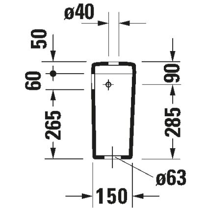 Duravit 927000004 - nuleidimo bakelis WC D-CODE 6/3l keramika/balta