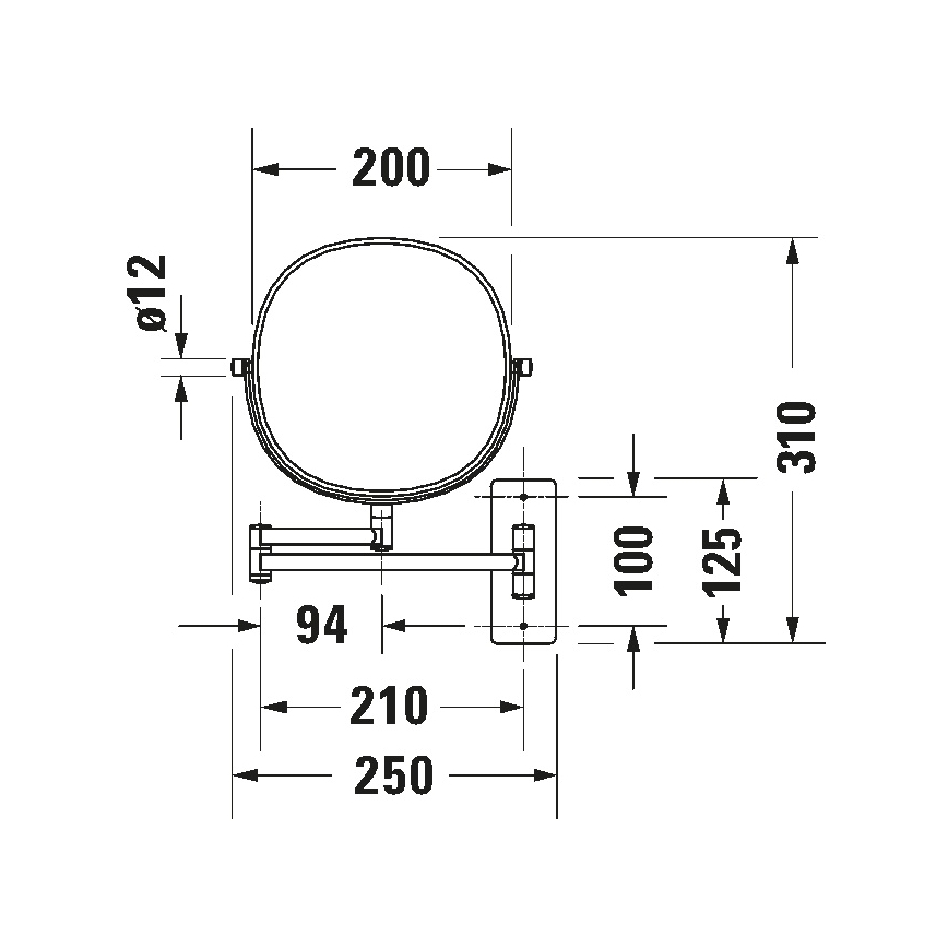 Duravit 99121000 - Sieninis kosmetinis veidrodis D-CODE, blizgus chromas