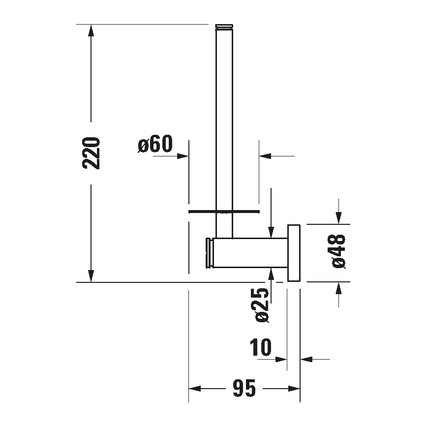 Duravit 99151000 - tualetinio popieriaus laikiklis D-CODE, blizgus chromas