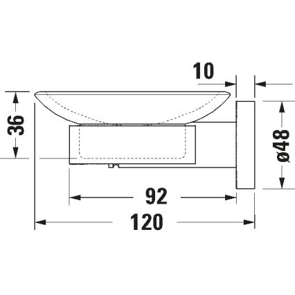 Duravit 99181000 - Sieninė muilinė D-CODE, dešinė, blizgus chromas