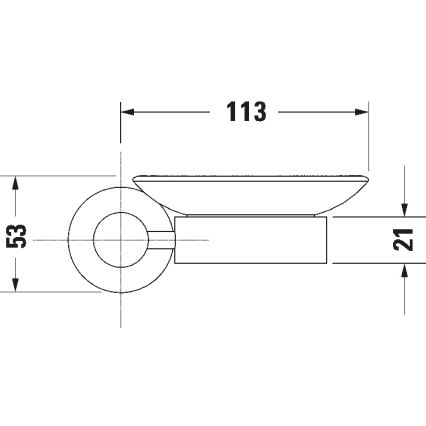 Duravit 99181000 - Sieninė muilinė D-CODE, dešinė, blizgus chromas