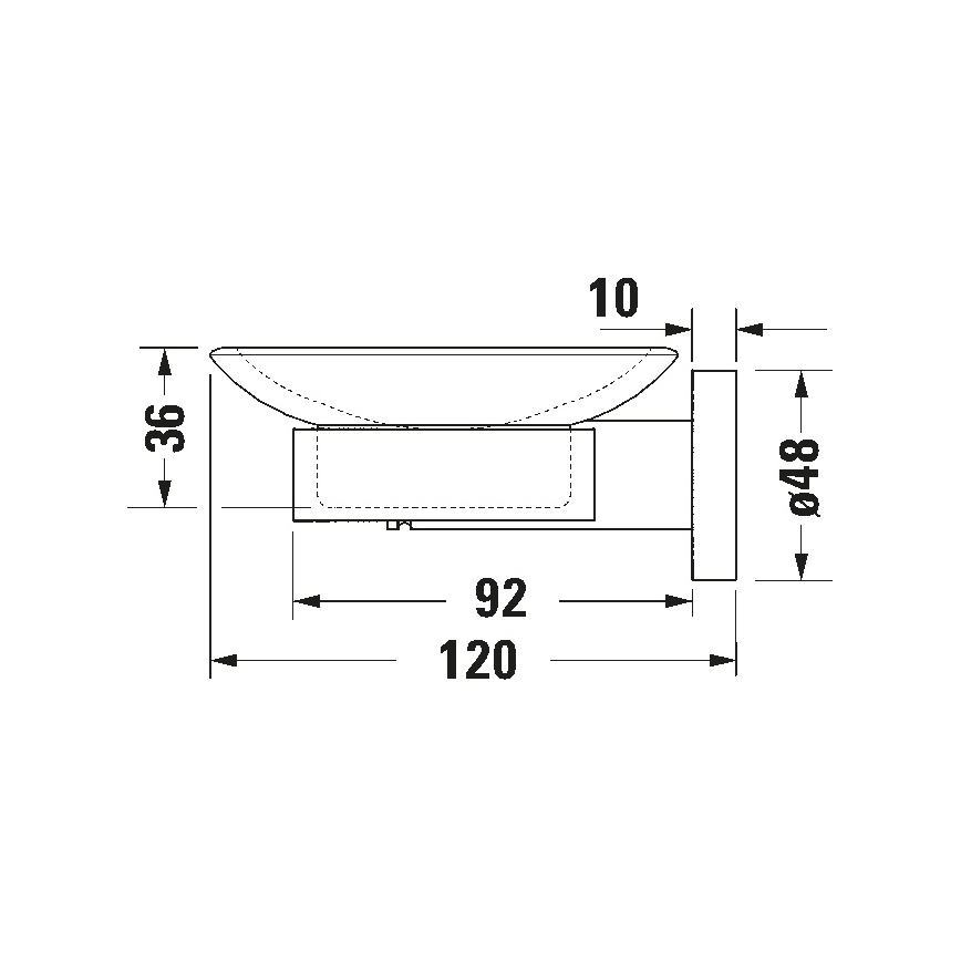 Duravit 99184600 - Sieninė muilinė D-CODE, dešinė, matinė juoda