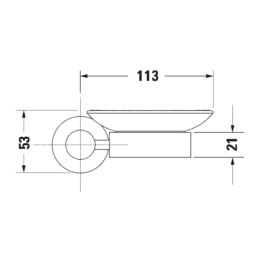 Duravit 99184600 - Sieninė muilinė D-CODE, dešinė, matinė juoda