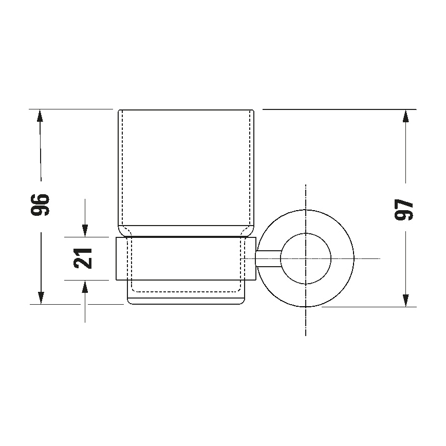 Duravit 99191000 - Sieninis dantų šepetėlių laikiklis D-CODE, kairinis, blizgus chromas