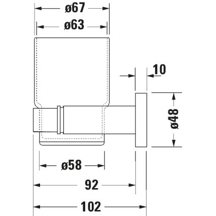 Duravit 99194600 - Sieninis dantų šepetėlių laikiklis D-CODE, kairinis, matinė juoda