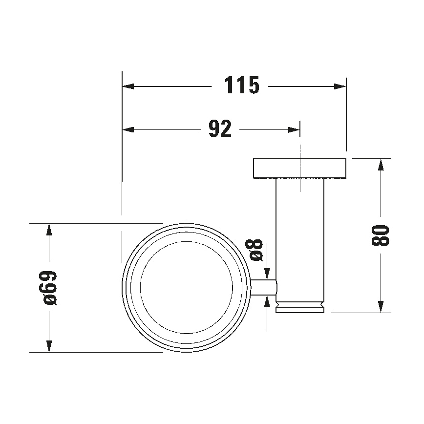 Duravit 99204600 - D-CODE dešininis sieninis dantų šepetėlių laikiklis, matinė juoda