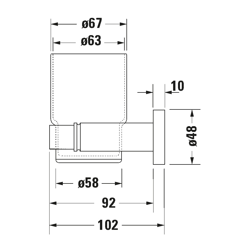 Duravit 99204600 - D-CODE dešininis sieninis dantų šepetėlių laikiklis, matinė juoda