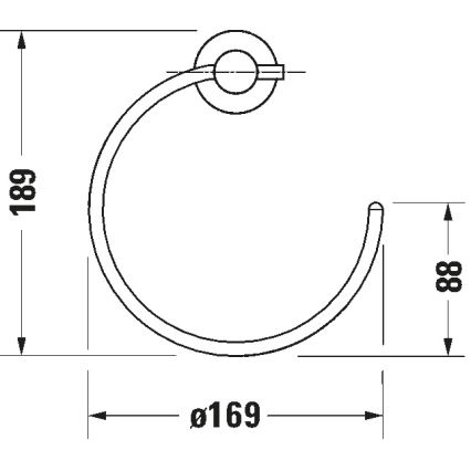 Duravit 99214600 - Sieninis rankšluosčių kabykla D-CODE matinė juoda