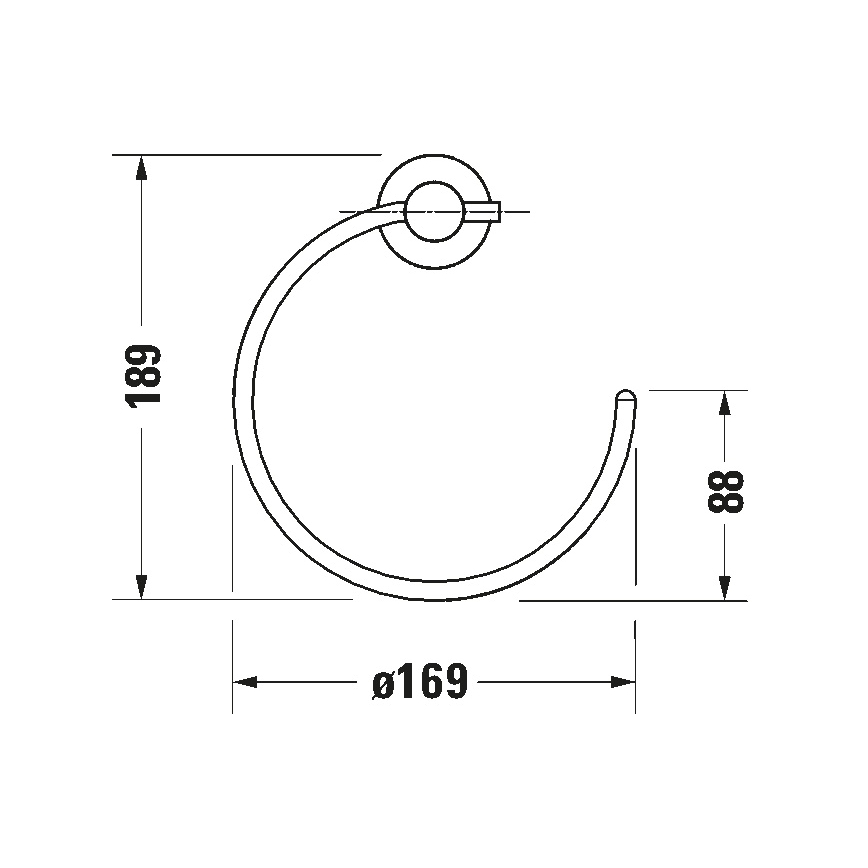 Duravit 99214600 - Sieninis rankšluosčių kabykla D-CODE matinė juoda
