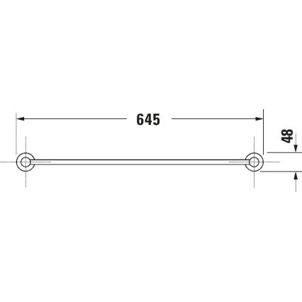 Duravit 99244600 - Sieninis rankšluosčių laikiklis D-CODE, 64,5 cm, matinė juoda